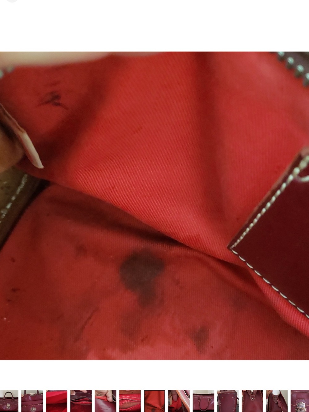 Dooney & Bourke Burgundy Leather Satchel with Brass Lock ALTO - Picture 7 of 12
